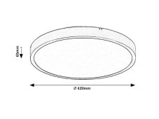 RABALUX 71430 Alenzo stropní svítidlo D420mm LED 36W/2450lm 3000-6000K IP44 bílá, stmívatelné, dálkový ovladač