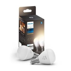 Philips Hue White 8719514356771 LED žárovka E14 5,7W/470lm P45 kapka 2700K bluetooth 2-set
