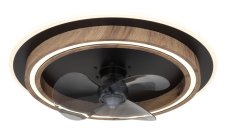 GLOBO 03655 BOZAN stropný ventilátor so svetlom D500mm LED 32W 3200/1200lm 2700-6500K čierna, vzhľad dreva, dymová, časovač, diaľkový ovládač