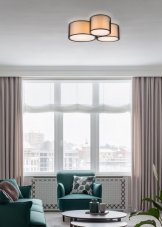 TRIO 611490332 BURTON stropní svítidlo 3xE27 černá matná, kouřová