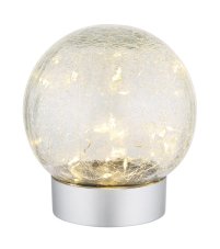 GLOBO 28078 SOONA dekoračné osvetlenie D120mm LED 0,06W 3000K IP44 strieborná, efekt popraskaného skla