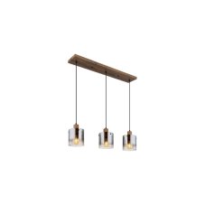 Závěsné svítidlo 3x E27 dřevo, kouřová IP20 GLOBO lighting UNDERWOOD 15915-3H