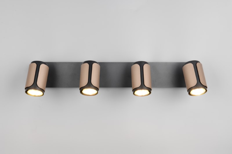 TRIO 814500465 GILLAN stropné bodové svietidlo/spot 4xGU10 čierna, kávová