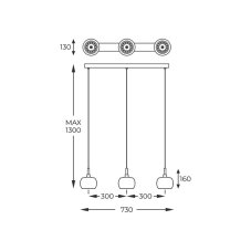 Závěsné svítidlo 3x G9 kouřová chromová Zuma Line Crystal P0076-03N-B5FZ