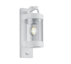 TRIO 204169131 SAMBESI vonkajšie nástenné svietidlo 1xE27 IP44 matná biela pohybový senzor