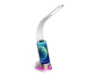 Immax 08974L CORELLA stolová lampa LED 7W 150-450lm 3000-5500K RGB podsvietenie, biela, zlatá, dotykové ovládanie, nočné podsvietenie, stmievateľné, RGB, CCT