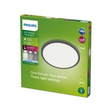Philips 8719514418011 SuperSlim venkovní stropní svítidlo LED 15W/1500lm 4000K IP54 černá SceneSwitch