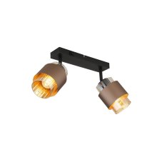 Nástěnné svítidlo s vypínačem 2x E27 čierna matná, jantárová IP20 GLOBO lighting MILLEY 15560-2C
