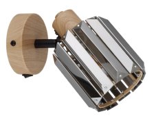 GLOBO 80040146 RUN nástěnné bodové svítidlo/spot s vypínačem 1xE14 imitace dřeva, kouřová