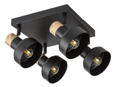RABALUX 73058 Saskia stropné bodové svietidlo/spot 4xE14 čierna, drevo