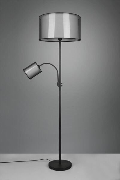 TRIO 411400232 BURTON stojaca lampa 1xE27, 1xE14 V1740mm  čierna matná, dymová