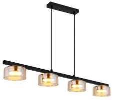GLOBO 16055-4HG HIGGINS závěsné svítidlo 4xGX53 6W 400/330lm 1800K černá, jantarová