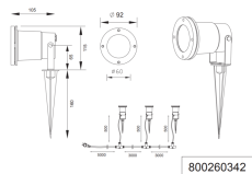800260342 TRIO Ubangi venkovní bodové svítidlo / reflektor 1xGU10 28W IP65 antracit trojset