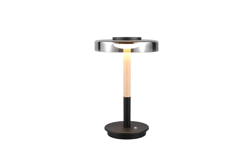 TRIO 554910132 CELESTE stolní lampička V350mm SMD LED 10W/1050lm 3000K černá, dřevo