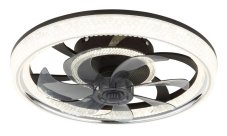 GLOBO 03644 CIRILLA stropní ventilátor se světlem D480mm LED 30W 4000/2700lm 2700-6500K černá, kouřová, křišťálový efekt, časovač, dálkový ovladač