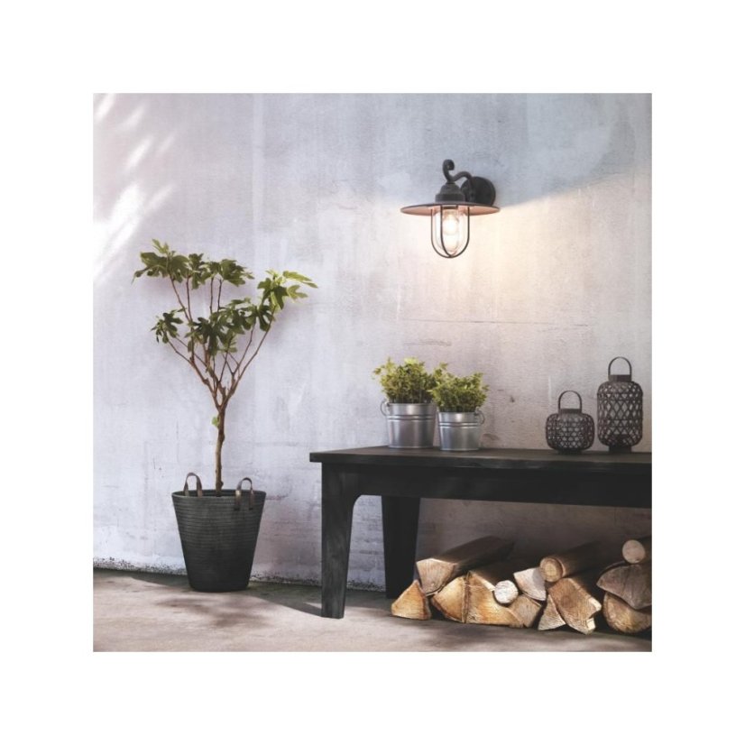 Philips 16270/30/PN Pasture nástenné svietidlo čierne 1x E27 IP44