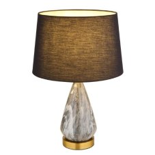 GLOBO 24147B KISA stolní lampa V540mm 1xE27 mosazná, imitace mramoru, černá