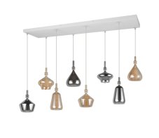 TRIO 349400817 ALDEA závesné svietidlo 8xE14 biela, chrómová