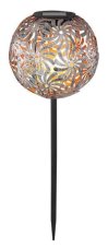Globo 33632 solární svítidlo dekorativní, zapichovací koule s ozdobným děrováním D185mm LED 0,06W 3000K, včetne baterie 1xAA Ni-Mh 300mAh, IP44, stříbrná