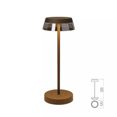 REDO 90308 ILUNA exeriérová stolní lampa SMD LED 2,5W 145lm-150lm 2700K-3000K IP65 rezavě hnědá
