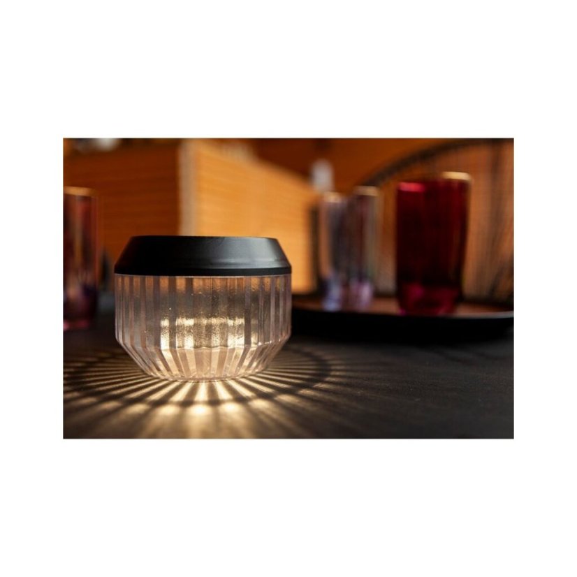 LUTEC 6938602330 DIVA solární stolní svítidlo LED V82mm 0,11W/13lm 4000K IP44, 900mAh 1,2VDC Ni-MH battery, černá matná