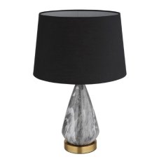 GLOBO 24147B KISA stolní lampa V540mm 1xE27 mosazná, imitace mramoru, černá