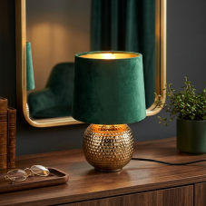 TRIO R50821015 SOPHIA stolná lampička D160mm 1xE14 zlatá, zelená