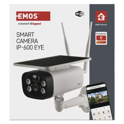 Emos H4056 GoSmart Vonkajšia solárna batériová kamera EYE, biela, IP55, Wi-Fi