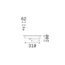 Ideal lux 351278 THOR venkovní zápustné svítidlo do země 310x62mm LED 10W 850/580lm 3000K IP67 nerezová
