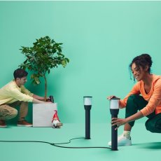 Philips Wiz Colors 8720169071797 ELPAS Bollard Starter kit vonkajšie stĺpikové svietidlo LED V518mm 4,8W/320lm 2700-5000K+RGB IP65 (Adaptér IP44) čierna + adaptér