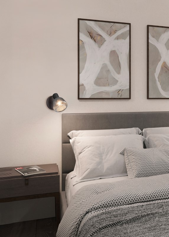 TRIO 862800132 TARIFA nástenné bodové svietidlo/spot D100mm 1xE14 čierna matná