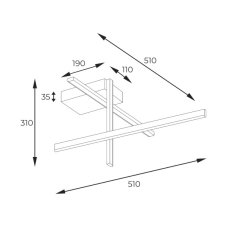 LED stropní svítidlo 900 lm 3000+4000+6000K zlaté Zuma Line EDGE 22008C3-BK/GD