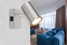 Nástěnné svítidlo s vypínačem 1x GU10 nikel matný IP20 GLOBO lighting ROBBY 57911-1