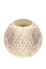 LUCIDE 13599/02/60 CINTRA dotyková stolní lampička V105mm LED 2W/125lm 2700K mosazná, průhledná, nabíjecí baterie, 3StepDIM