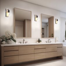 TRIO 284470132 ARTURO nástěnné svítidlo s vypínačem 1xE27 IP44 černá, dřevo