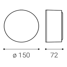 LED2 1010153DT BUTTON II stropní svítidlo LED D150mm 12W/1200lm 3000-4000K TRIAC černá