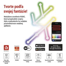 EMOS ZIW249R GoSmart LED svietidlo Lines white, 9 dielov, 34 W, RGB, stmievateľné, WiFi