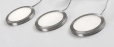 RABALUX 78043 Socavi svietidlo pod kuchynskú linku D80mm LED 3W/100lm 4000K strieborná, biela, 3-set+adaptér