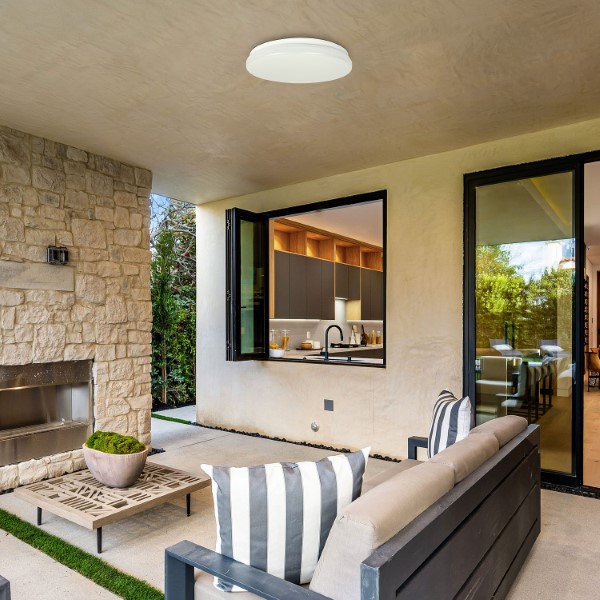 RABALUX 77139 Lowar vonkajšie stropné svietidlo so senzorom D350mm LED 24W/1450lm 3000K IP44 biela