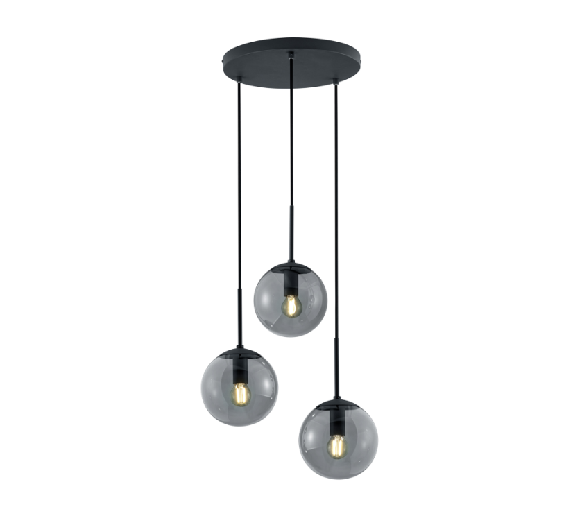 TRIO 308590342 BALINI závěsné svítidlo D300mm 3xE14 antracitová, kouřová