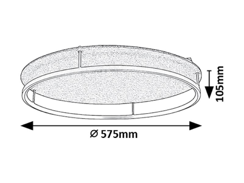 RABALUX 71033 Farenzo stropné svietidlo D575mm LED 40W/2000lm 3000+4000K čierna, šedá