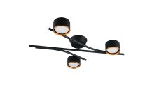 Stropní svítidlo 3x GX53 černé, zlaté TRIO SELECT CODA 669000380