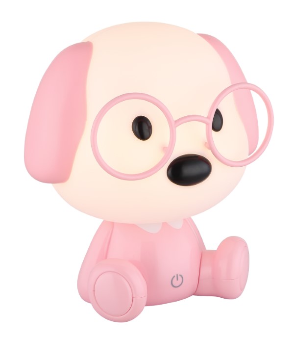 GLOBO 21761P PUPPY dotyková stolná lampička detská V200mm LED 1W 32lm 3000K ružová, biela, USB Cable incl., 3StepDIM