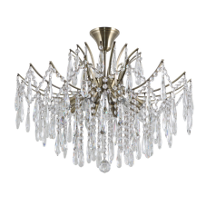 ITALUX PND-56808-8 Mallola krištáľové závesné svietidlo 8xE14 D630mm starožitná bronzová