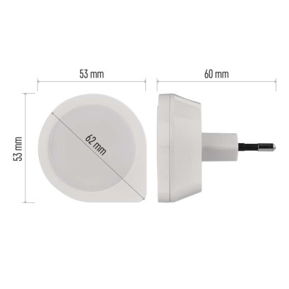 EMOS P3314 LED noční světlo do zásuvky s fotosenzorem, automatické vypnutí/zapnutí