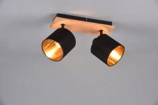 TRIO Reality R81332030 TOMMY stropní bodové svítidlo/spot 2xE14 černá, imitace dřeva