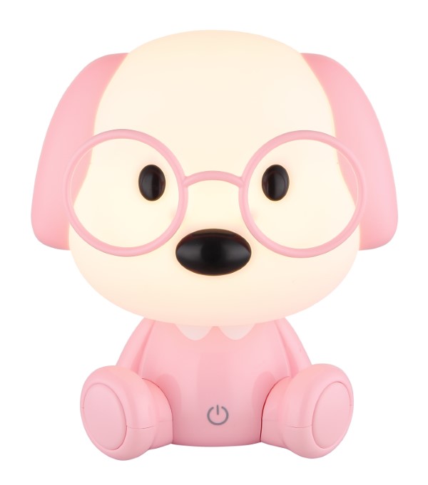 GLOBO 21761P PUPPY dotyková stolná lampička detská V200mm LED 1W 32lm 3000K ružová, biela, USB Cable incl., 3StepDIM