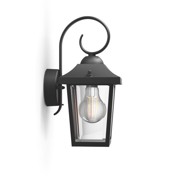 Philips 17236/30/PN Buzzard nástěnné svítidlo černé 1x E27 IP44