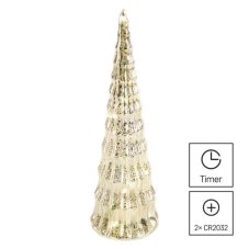 EMOS DCLW30 vánoční dekorace stromeček 15 LED V27cm 0,4W teplá bílá, časovač, incl. 2× CR2032