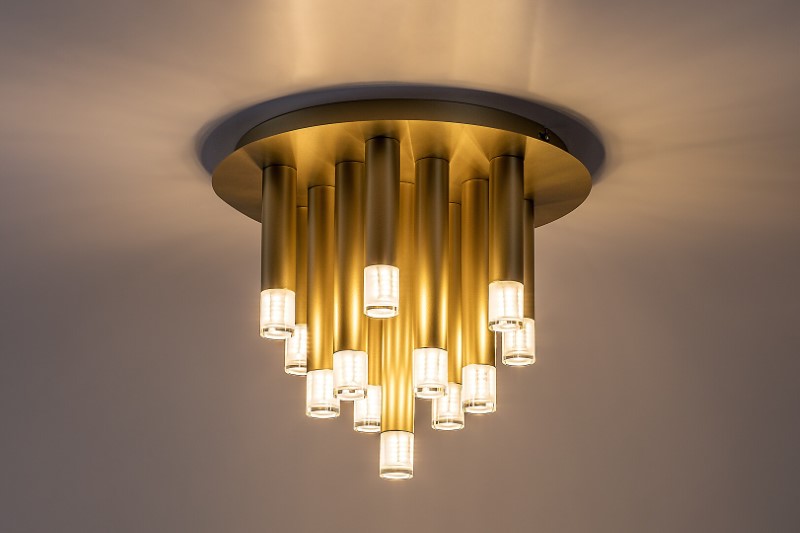 RABALUX 71355 Ramira stropné svietidlo D340mm 13xG9 zlatá, priehľadná